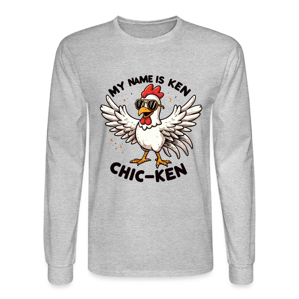 My Name is Ken (Chic - Ken) Men's Long Sleeve T-Shirt - heather gray