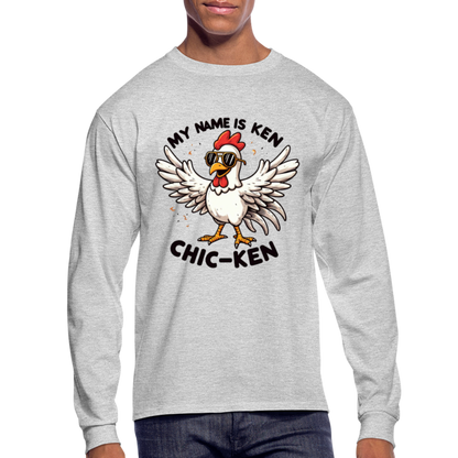 My Name is Ken (Chic - Ken) Men's Long Sleeve T-Shirt - heather gray