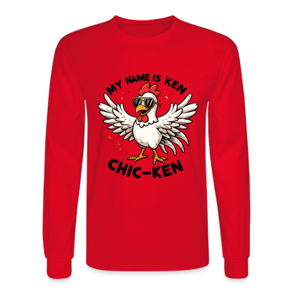 My Name is Ken (Chic - Ken) Men's Long Sleeve T-Shirt - red