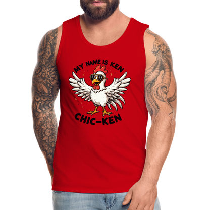 My Name is Ken (Chic - Ken) Men’s Premium Tank Top - red