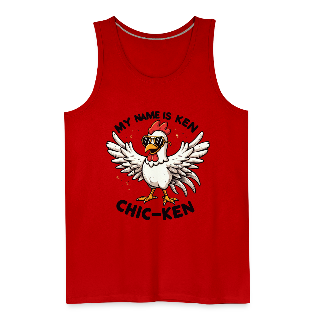 My Name is Ken (Chic - Ken) Men’s Premium Tank Top - red