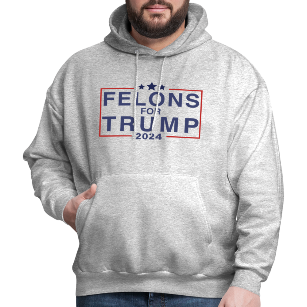 Felons for Trump 2024 Hoodie - heather gray