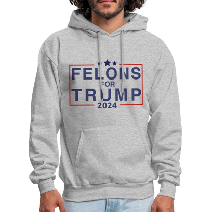 Felons for Trump 2024 Hoodie - heather gray