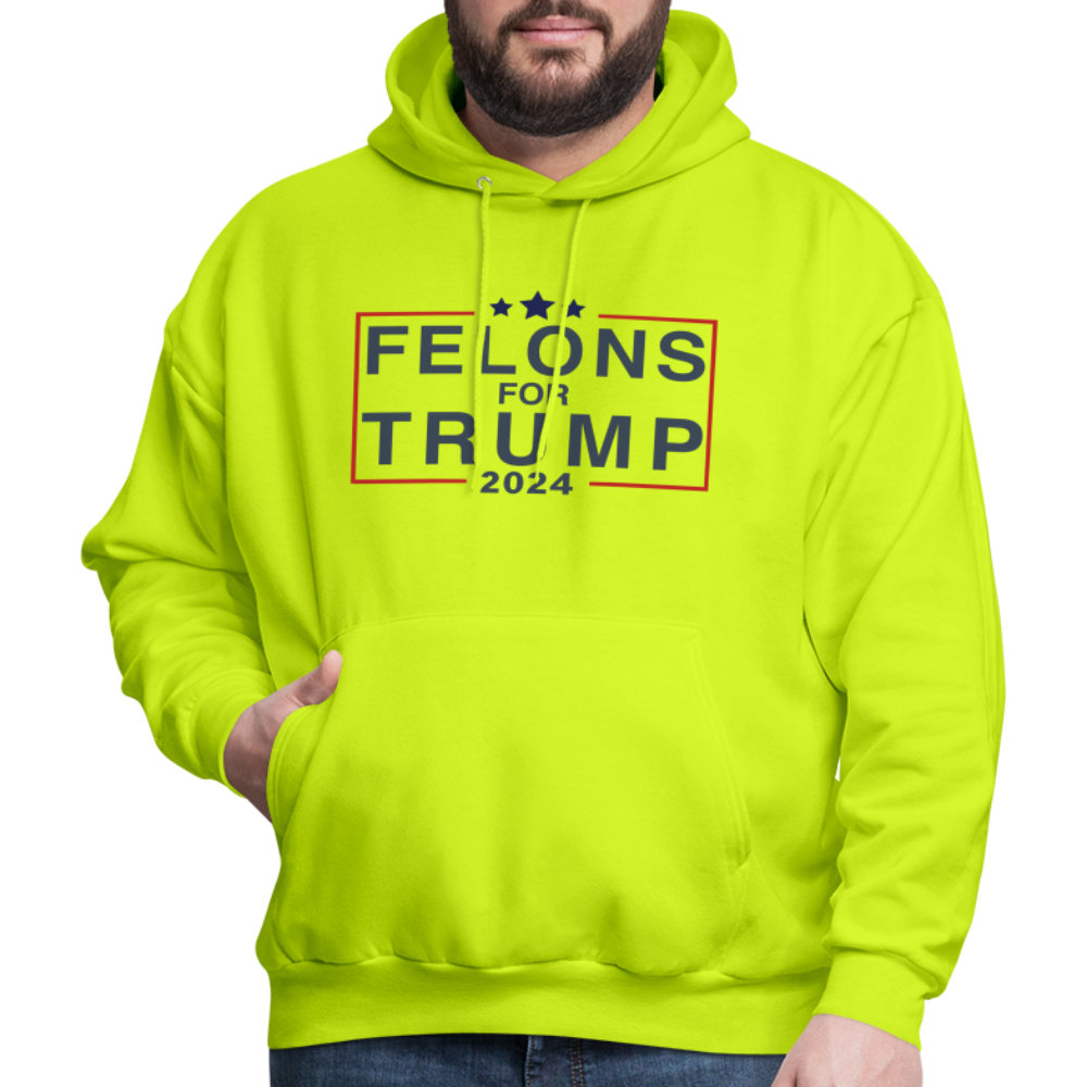 Felons for Trump 2024 Hoodie - safety green