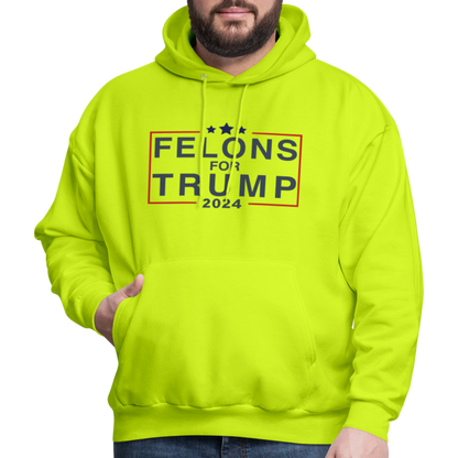 Felons for Trump 2024 Hoodie - safety green