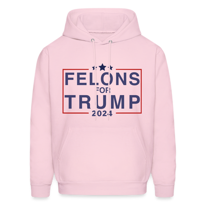 Felons for Trump 2024 Hoodie - pale pink