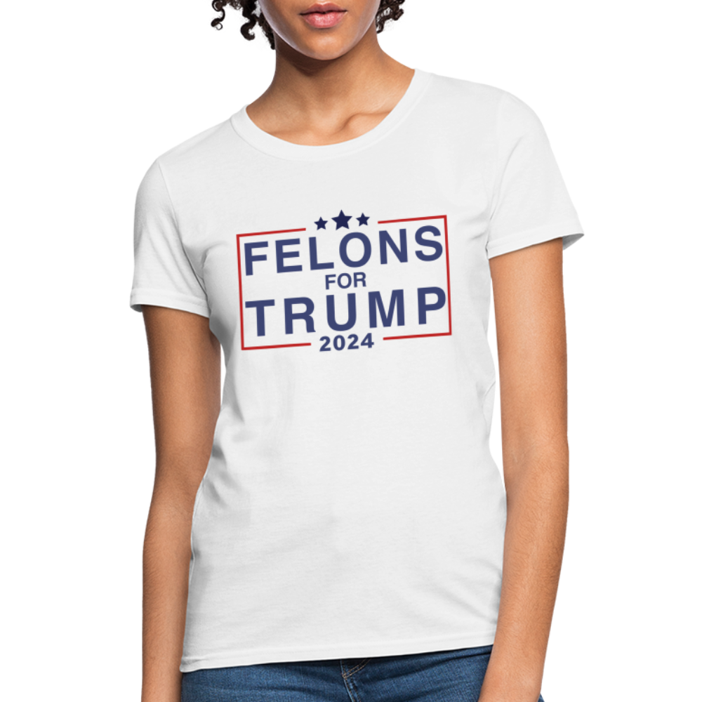 Felons for Trump 2024 Women's Contoured T-Shirt - white