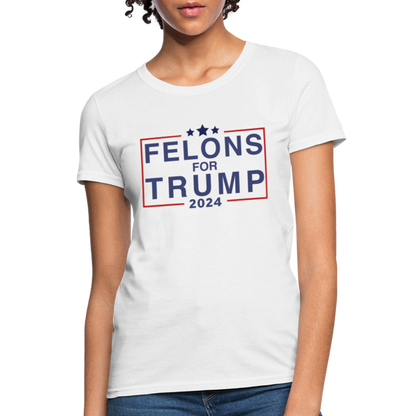 Felons for Trump 2024 Women's Contoured T-Shirt - white