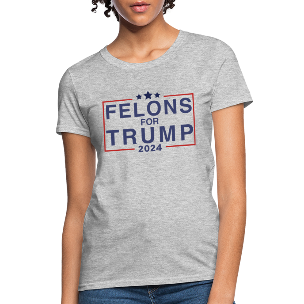 Felons for Trump 2024 Women's Contoured T-Shirt - heather gray