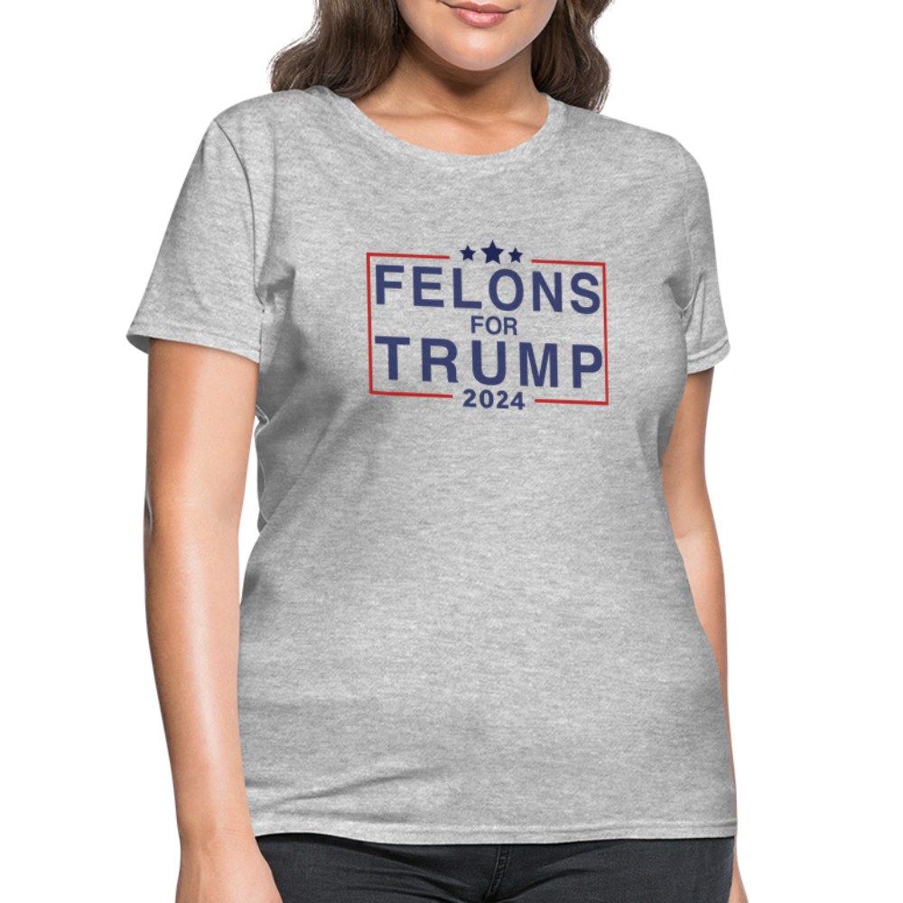 Felons for Trump 2024 Women's Contoured T-Shirt - heather gray