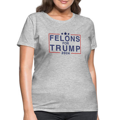 Felons for Trump 2024 Women's Contoured T-Shirt - heather gray