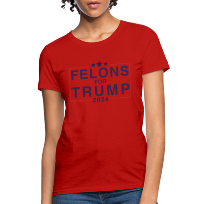 Felons for Trump 2024 Women's Contoured T-Shirt - red