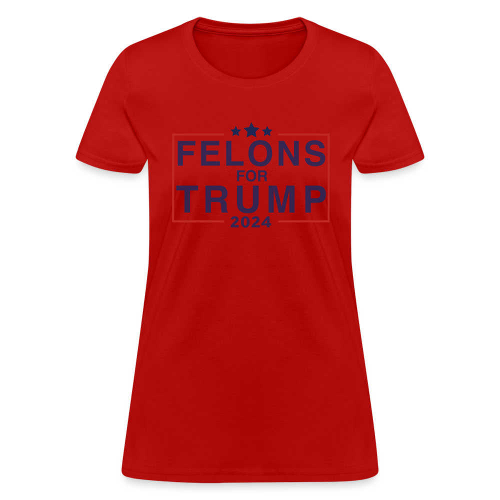 Felons for Trump 2024 Women's Contoured T-Shirt - red