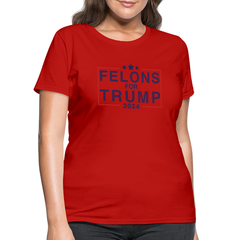 Felons for Trump 2024 Women's Contoured T-Shirt - red