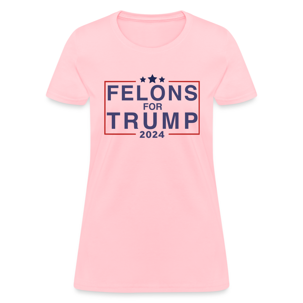 Felons for Trump 2024 Women's Contoured T-Shirt - pink