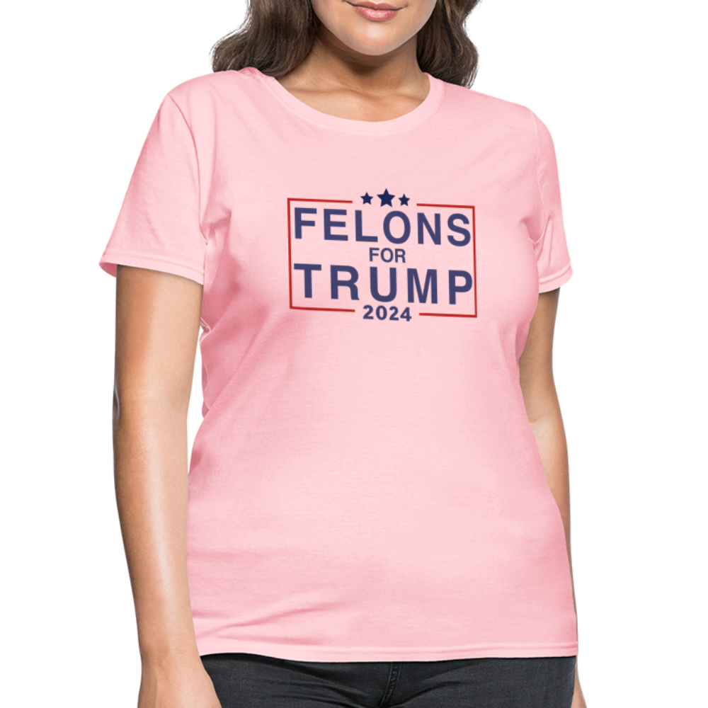 Felons for Trump 2024 Women's Contoured T-Shirt - pink