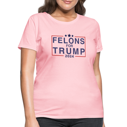 Felons for Trump 2024 Women's Contoured T-Shirt - pink