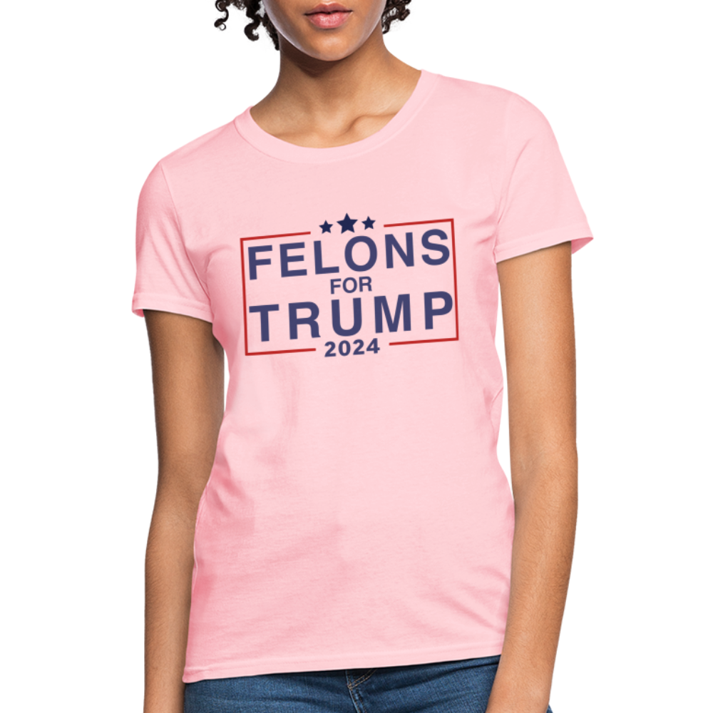 Felons for Trump 2024 Women's Contoured T-Shirt - pink