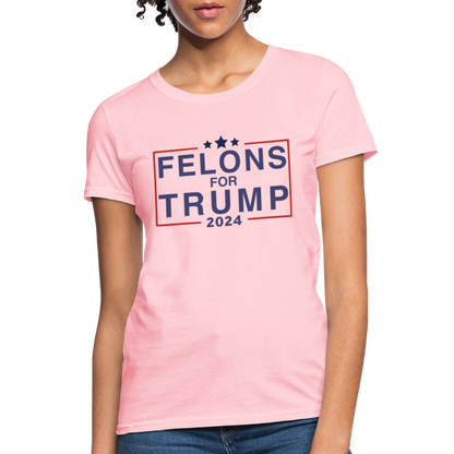 Felons for Trump 2024 Women's Contoured T-Shirt - pink