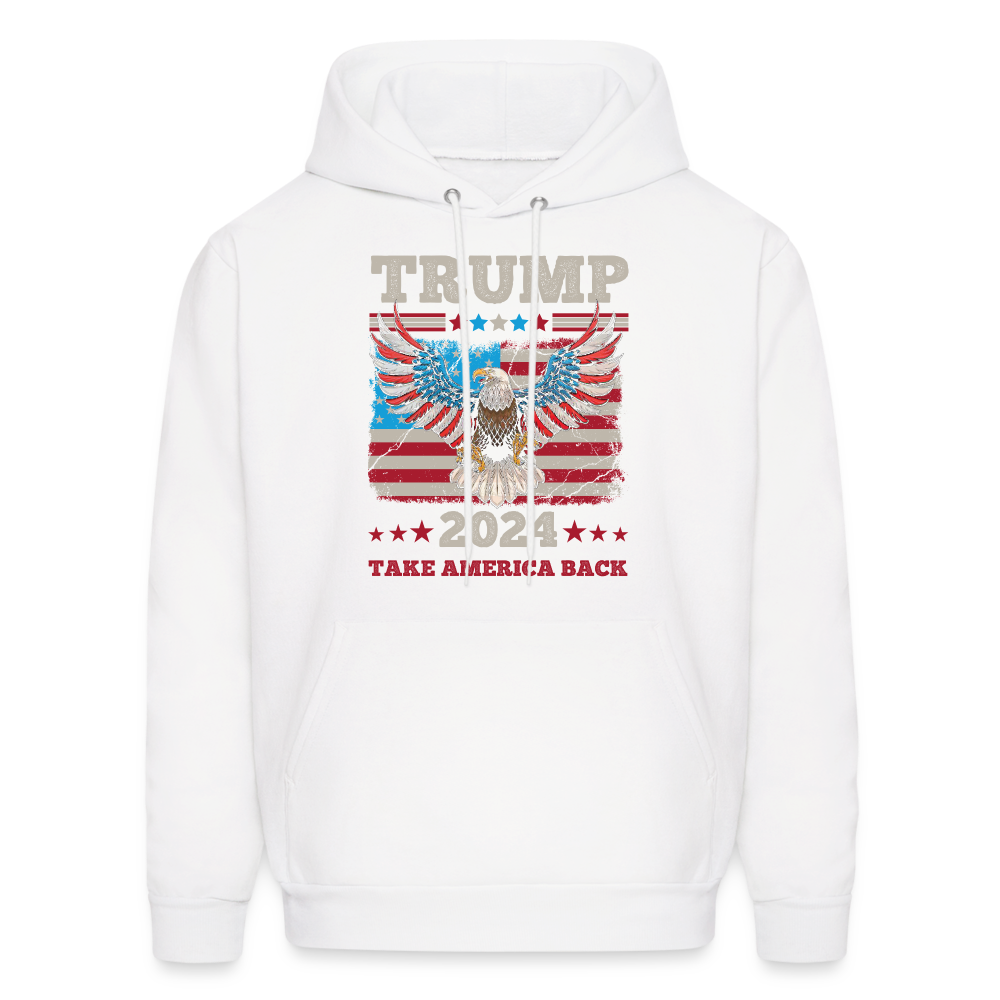 Trump 2024 Take America Back (Flag & Eagle) Hoodie - white