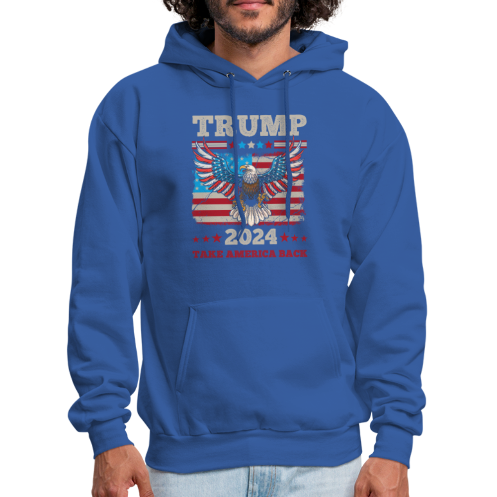 Trump 2024 Take America Back (Flag & Eagle) Hoodie - royal blue