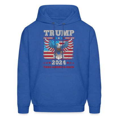 Trump 2024 Take America Back (Flag & Eagle) Hoodie - royal blue