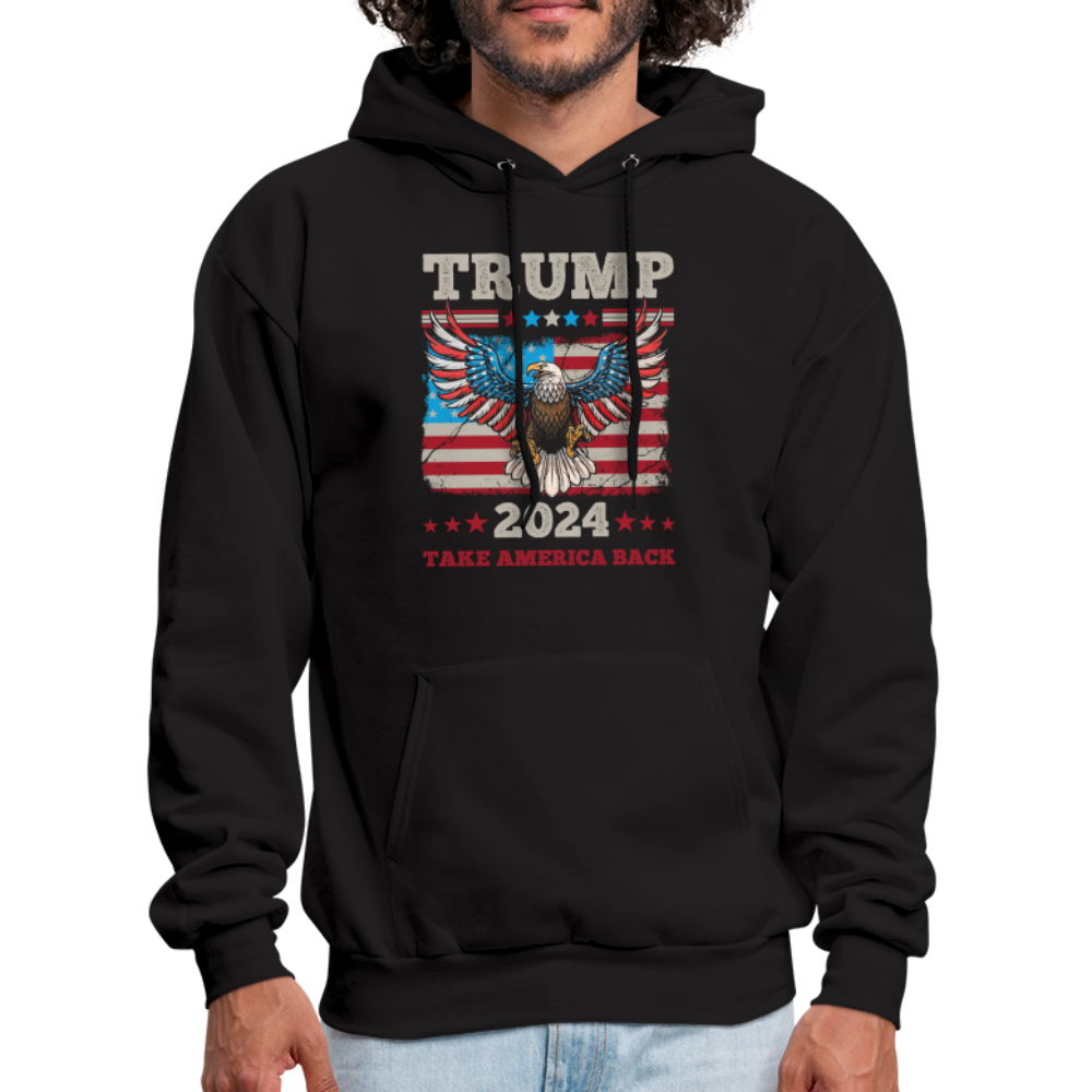 Trump 2024 Take America Back (Flag & Eagle) Hoodie - black