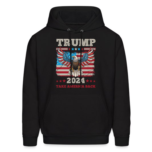 Trump 2024 Take America Back (Flag & Eagle) Hoodie - black