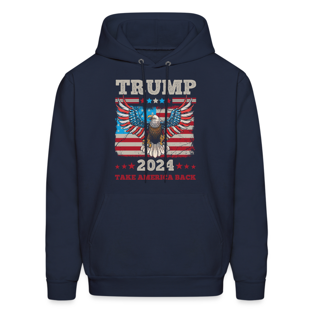 Trump 2024 Take America Back (Flag & Eagle) Hoodie - navy