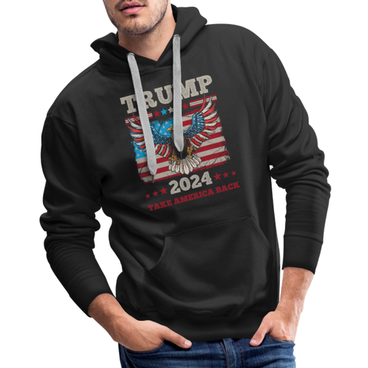 Trump 2024 Take America Back (Flag & Eagle) Men’s Premium Hoodie - black