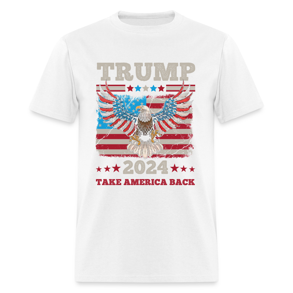 Trump 2024 Take America Back (Flag & Eagle) T-Shirt - white