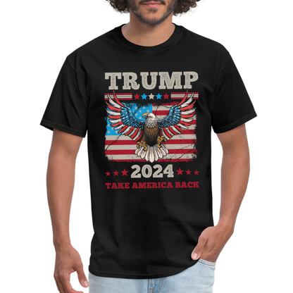 Trump 2024 Take America Back (Flag & Eagle) T-Shirt - black