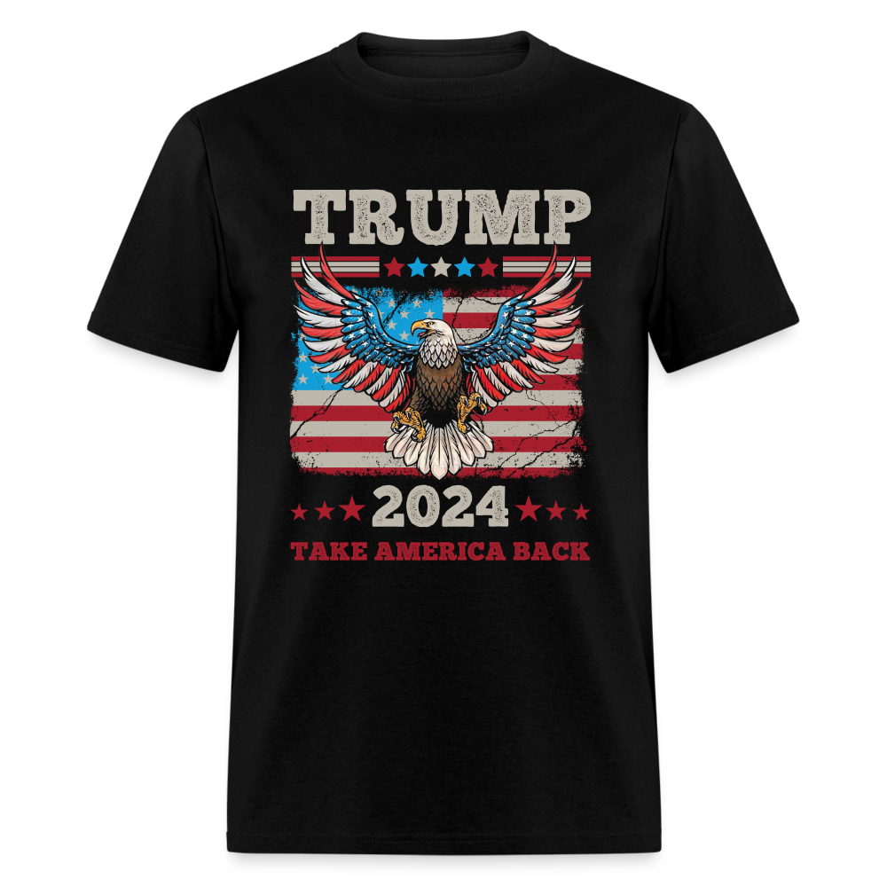 Trump 2024 Take America Back (Flag & Eagle) T-Shirt - black