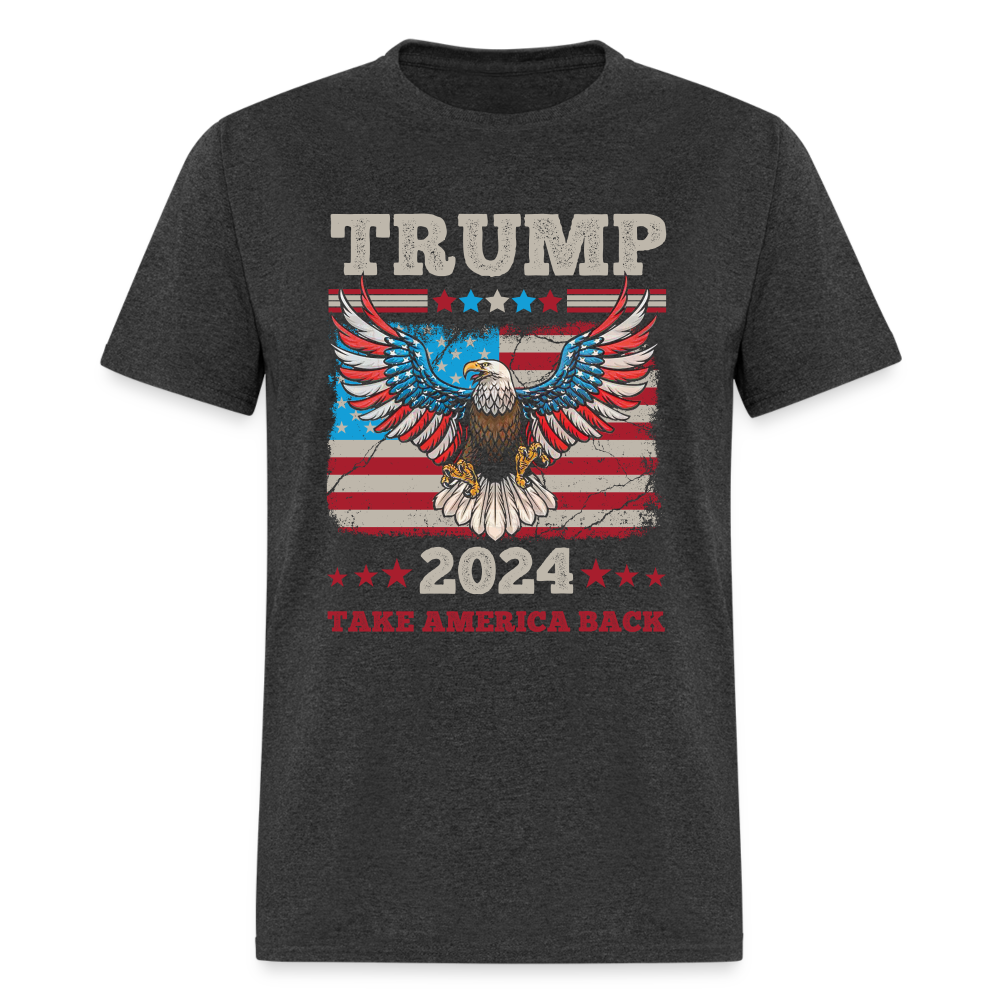 Trump 2024 Take America Back (Flag & Eagle) T-Shirt - heather black