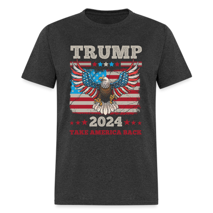 Trump 2024 Take America Back (Flag & Eagle) T-Shirt - heather black