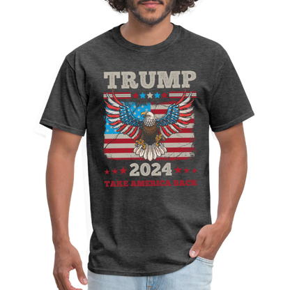 Trump 2024 Take America Back (Flag & Eagle) T-Shirt - heather black