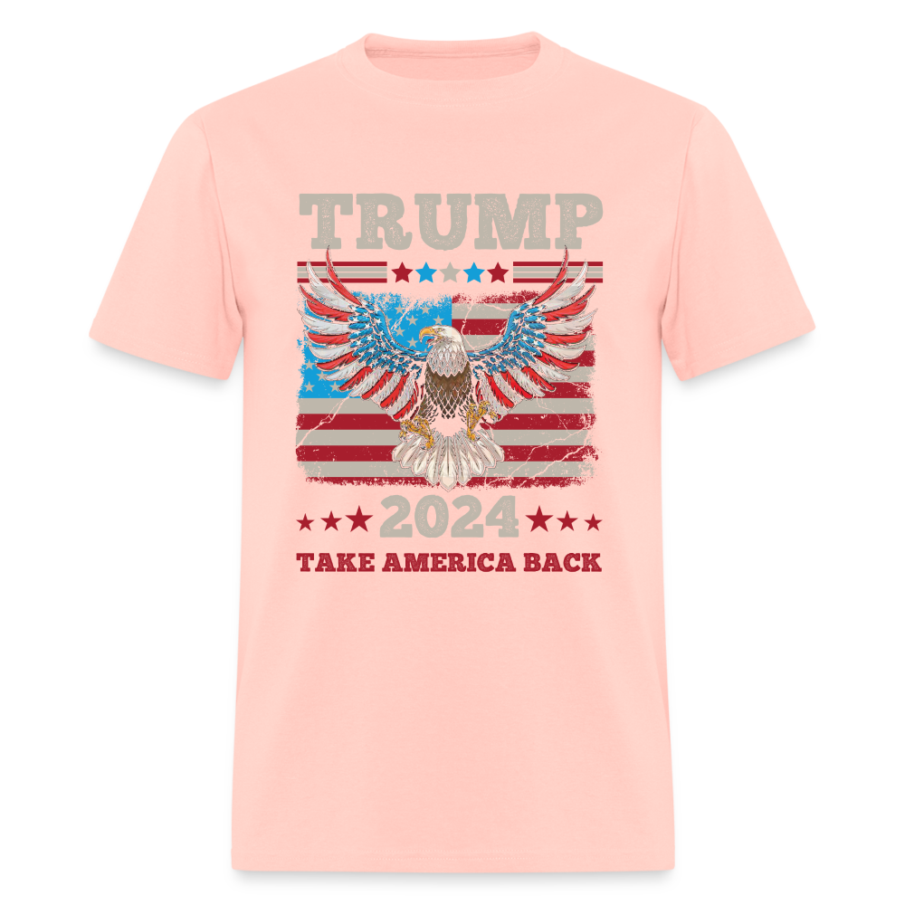 Trump 2024 Take America Back (Flag & Eagle) T-Shirt - blush pink 