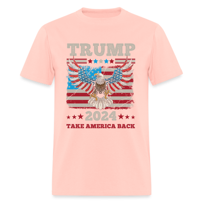 Trump 2024 Take America Back (Flag & Eagle) T-Shirt - blush pink 