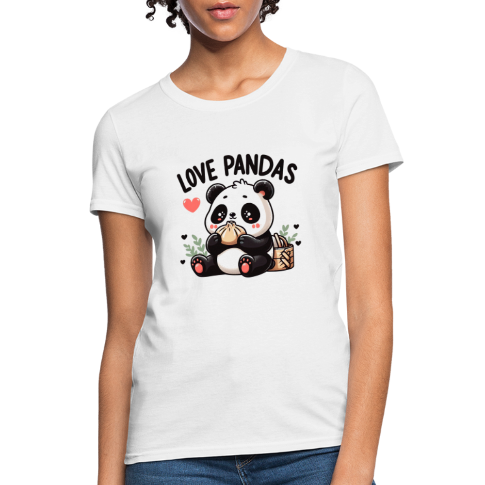 Love Pandas Women's Contoured T-Shirt - white