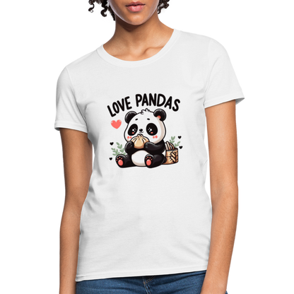 Love Pandas Women's Contoured T-Shirt - white