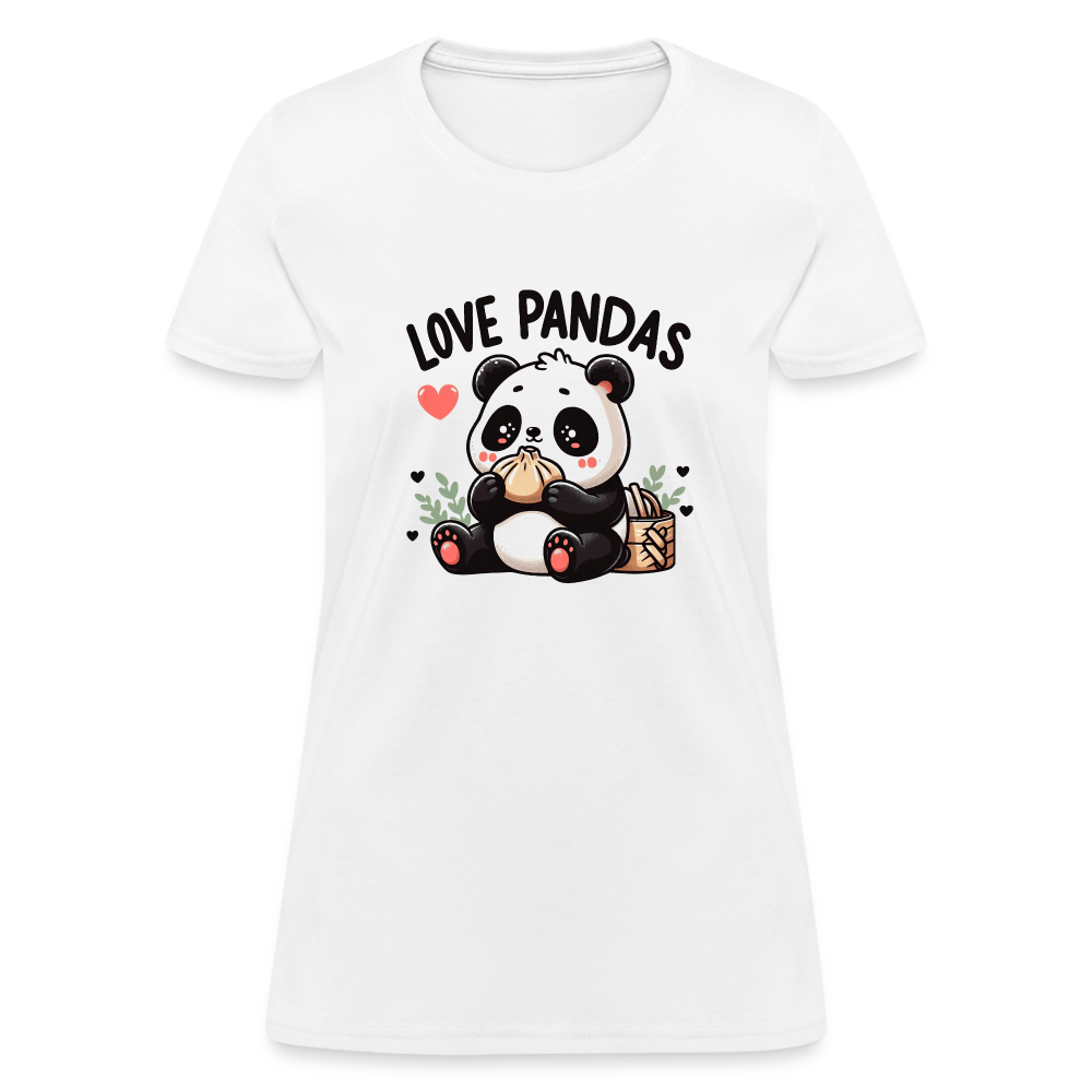 Love Pandas Women's Contoured T-Shirt - white