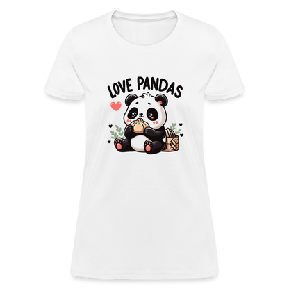 Love Pandas Women's Contoured T-Shirt - white