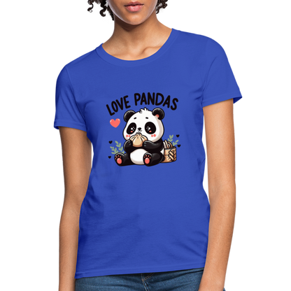 Love Pandas Women's Contoured T-Shirt - royal blue