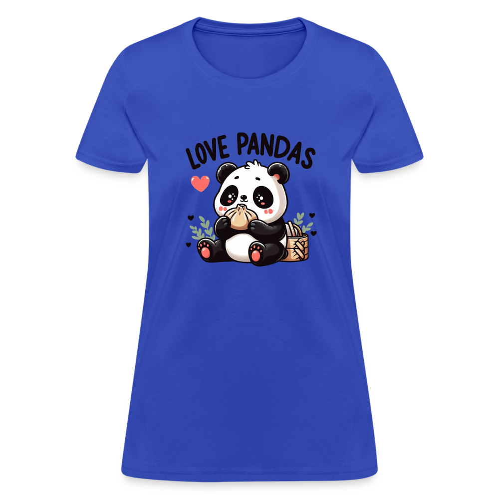 Love Pandas Women's Contoured T-Shirt - royal blue