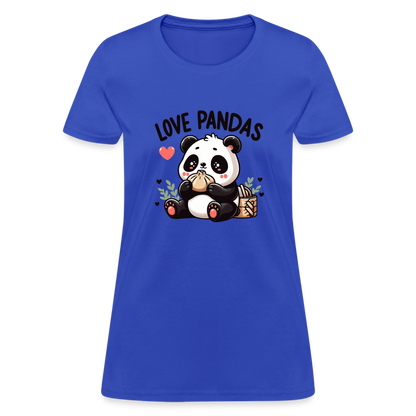 Love Pandas Women's Contoured T-Shirt - royal blue