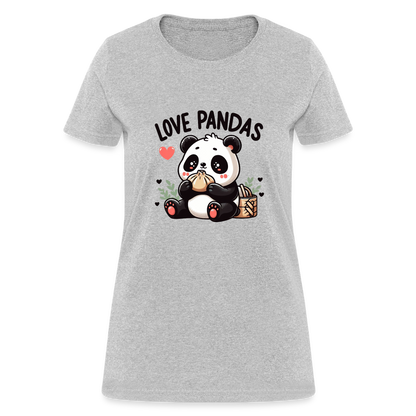 Love Pandas Women's Contoured T-Shirt - heather gray