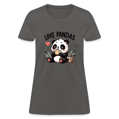 Love Pandas Women's Contoured T-Shirt - charcoal