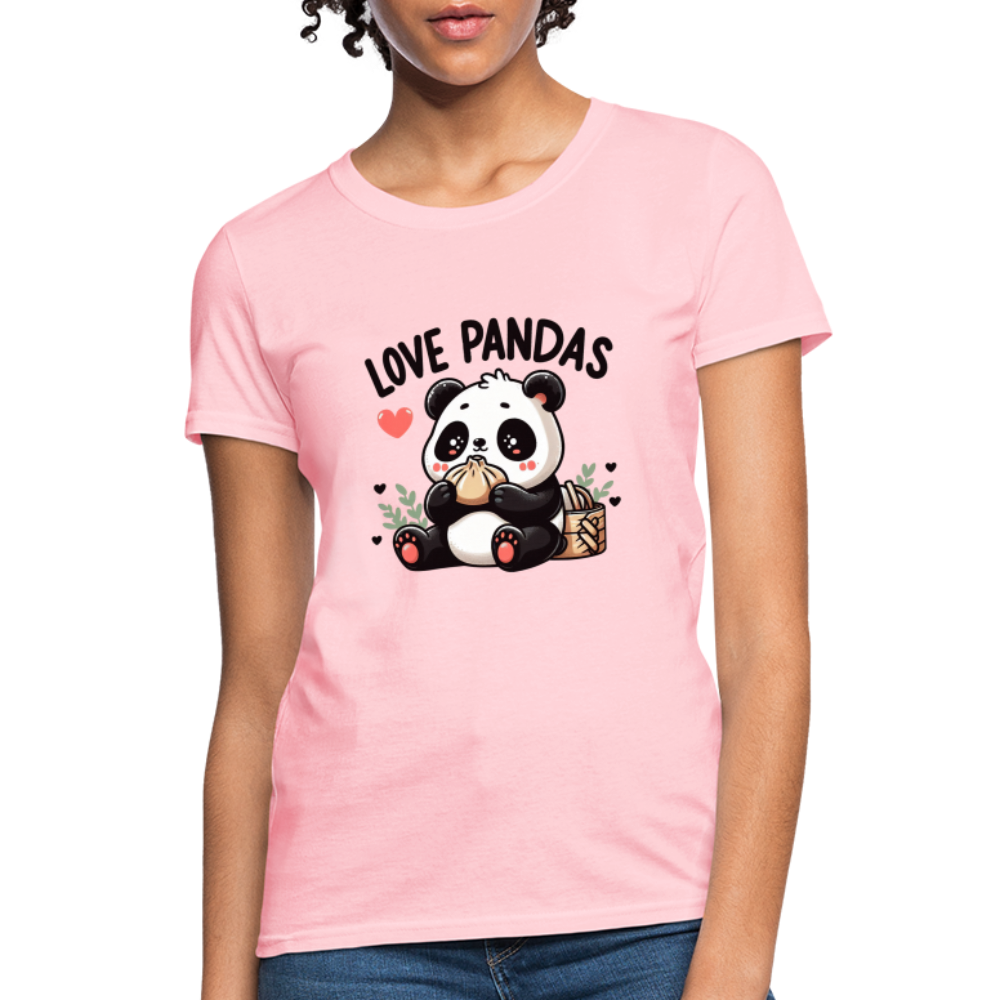 Love Pandas Women's Contoured T-Shirt - pink