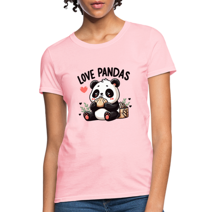 Love Pandas Women's Contoured T-Shirt - pink