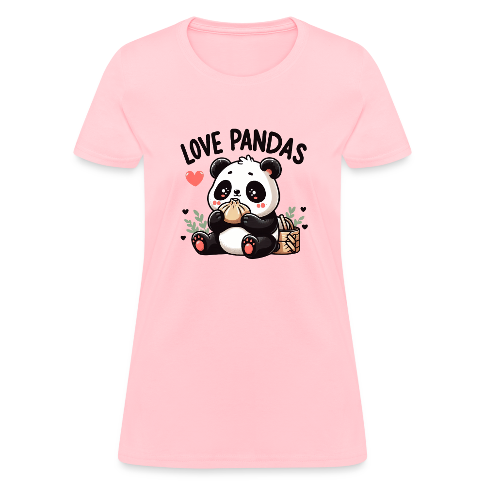 Love Pandas Women's Contoured T-Shirt - pink